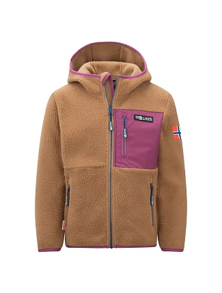 Trollkids Dětská fleecová bunda Aurlandsfjord s kapucí bez zipu hnědá (466-823) Trollkids Dětská fleecová bunda Aurlandsfjord s kapucí bez zipu hnědá (466-823)