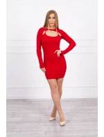 Červené pruhované šaty s přiléhavým střihem Červené pruhované šaty s přiléhavým střihem