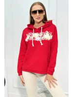 Mikina s nápisem Voyage červený Mikina s nápisem Voyage červený