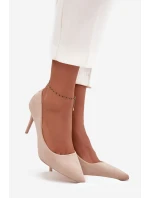 Dámské lodičky z eko semiše béžové Elvessa