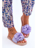 Dámské semišové pantofle s zdobením fialove Giorgia