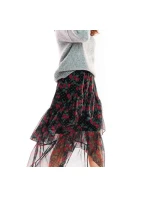 Dámská sukně A331 černá s květy - Awama Dámská sukně A331 černá s květy - Awama