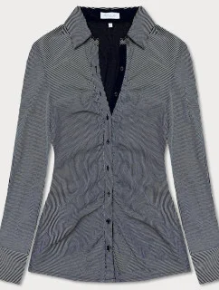 Tmavě modrá dámská drobně pruhovaná košile (SSY2026)