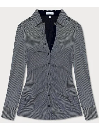 Tmavě modrá dámská drobně pruhovaná košile (SSY2026) Tmavě modrá dámská drobně pruhovaná košile (SSY2026)