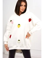 Zateplená mikina s jahodovým motivem ecru Zateplená mikina s jahodovým motivem ecru
