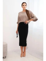 Dámská viskózová tužková sukně s elastickým pasem černá Dámská viskózová tužková sukně s elastickým pasem černá