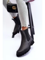 Kožené Botky Štíhlé Černé Nicole 2672