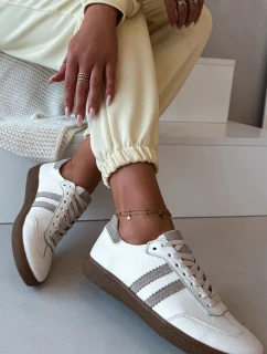 Zazoo N1068 Kožené Nízké Dámské Tenisky Béžové