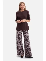 B305 Pletený top s peplum - tmavá čokoláda B305 Pletený top s peplum - tmavá čokoláda