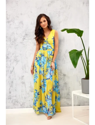 Denní šaty SUK0361-U99 žluto-modré - Roco Fashion Denní šaty SUK0361-U99 žluto-modré - Roco Fashion