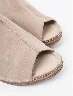 Výborné hnědé  nazouváky dámské platforma