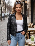 Dámská kožená bunda ve stylu Ramones, černá, FashionStreet TY5716 Dámská kožená bunda ve stylu Ramones, černá, FashionStreet TY5716