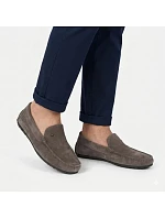 Pánské kožené mokasíny polobotky taupeFilippo MP923