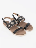 Moderní černé dámské  sandály bez podpatku