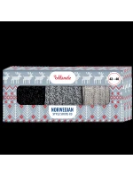 Dárková krabička zimních ponožek 3 páry NORWEGIAN STYLE SOCKS BOX - BELLINDA - světle modrá