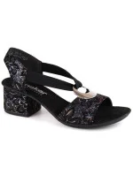 Pohodlné černé sandály Rieker W RKR679 Pohodlné černé sandály Rieker W RKR679