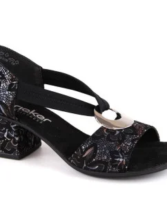 Pohodlné černé sandály Rieker W RKR679