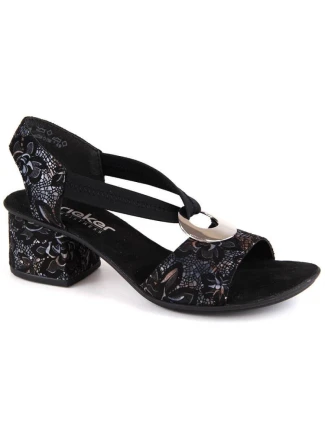 Pohodlné černé sandály Rieker W RKR679 Pohodlné černé sandály Rieker W RKR679