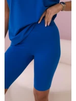 Set top+legíny chrpově modrá