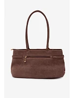 Kabelka z imitace semiše přívěsek jezevčík tmavě béžová Noellea