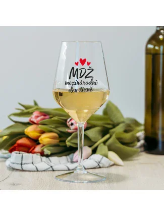 MEZINÁRODNÍ DEN ŽÍZNĚ - čirá nerozbitná sklenice na víno 470 ml