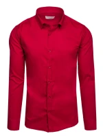 Pánská elegantní hladká červená košile SLIM FIT FashionStreet DX2611 Pánská elegantní hladká červená košile SLIM FIT FashionStreet DX2611