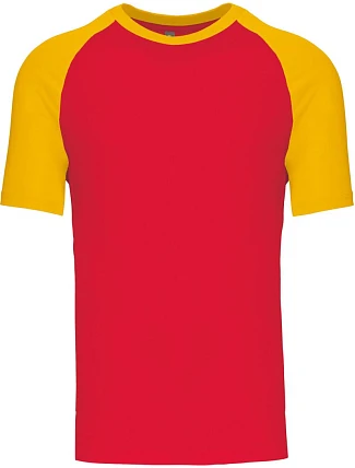 Kariban K 330 Baseballové tričko 20.K330 red/yellow