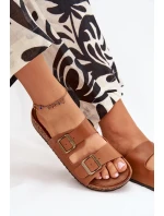 Dámské sandály na korkové platformě s přezkami Camel Vesina