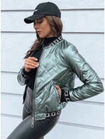 Dámská prošívaná bunda BASEBALL tmavě zelená FashionStreet TY2562 Dámská prošívaná bunda BASEBALL tmavě zelená FashionStreet TY2562