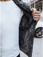 Pánská rozepínací zateplená tmavě šedá mikina FashionStreet BX5598 Pánská rozepínací zateplená tmavě šedá mikina FashionStreet BX5598