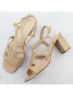 Béžové dámské sandály na jehlovém podpatku Sergio Leone SK884