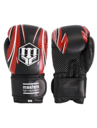 RBT-5A kožené boxerské rukavice černo-červené