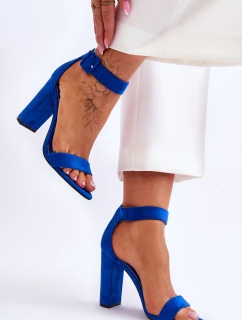 Semišové sandály na vysokém podpatku Tmavě modrá Jacqueline