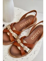 Zazoo 40382 Dámské kožené sandály hnědé