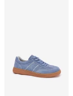 Dámské Nízké Sněhule Z Semiše Modré Paliana