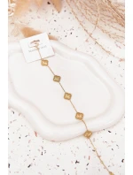 Náramek ze nerezové oceli s květinami ze zlata