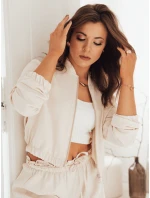 Dámská světle béžová bunda bomber MADDIE FashionStreet RY2320 Dámská světle béžová bunda bomber MADDIE FashionStreet RY2320