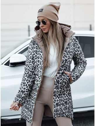 Dámská oboustranná bunda PURRBREEZ dlouhá prošívaná bunda s kapucí camel FashionStreet TY4660