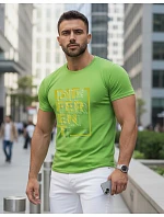 Pánské tričko s potiskem limetkově zelené barvy FashionStreet NX5008R