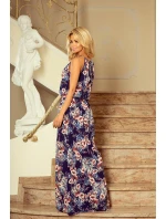 191-2 Šaty MAXI zavazované za krkem s rozparkem - MALVES