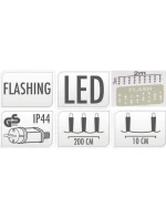 DĚTSKÉ SVĚTLO 200x70cm LED OKENNÍ KRUH BÍLÝ FLASH