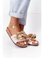 Nazouváky Na Korkové Podrážce S řetízkem Béžové Last Dance