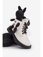 Kožené Zateplené Dětské Boty Na Zip S Medvědem Bílé Vinceza 36261 Kožené Zateplené Dětské Boty Na Zip S Medvědem Bílé Vinceza 36261