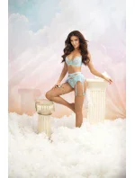 Podvazkový pás V-11022 modrý - Axami