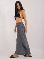 Dámské široké kalhoty TW SP BI 81378.24P Tmavě šedá - Och Bella Dámské široké kalhoty TW SP BI 81378.24P Tmavě šedá - Och Bella