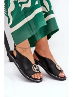 Ploché Elegantní Sandály S Dekorací Černé Iseliria Ploché Elegantní Sandály S Dekorací Černé Iseliria