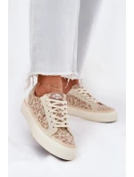 Nízké dámské tenisky s leopardím potiskem Lee Cooper LCW-25-02-3330L béžové