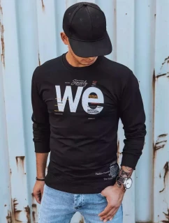 Pánská mikina s potiskem černá FashionStreet BX5365