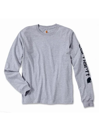 Tričko s dlouhým rukávem Carhartt Sleeve Logo T-Shirt L/S – šedá melírovaná, velikost: L Tričko s dlouhým rukávem Carhartt Sleeve Logo T-Shirt L/S – šedá melírovaná, velikost: L