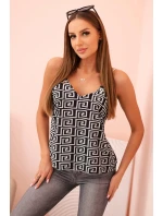 Dámská tílko s řetízkem a geometrickým vzorem mátová